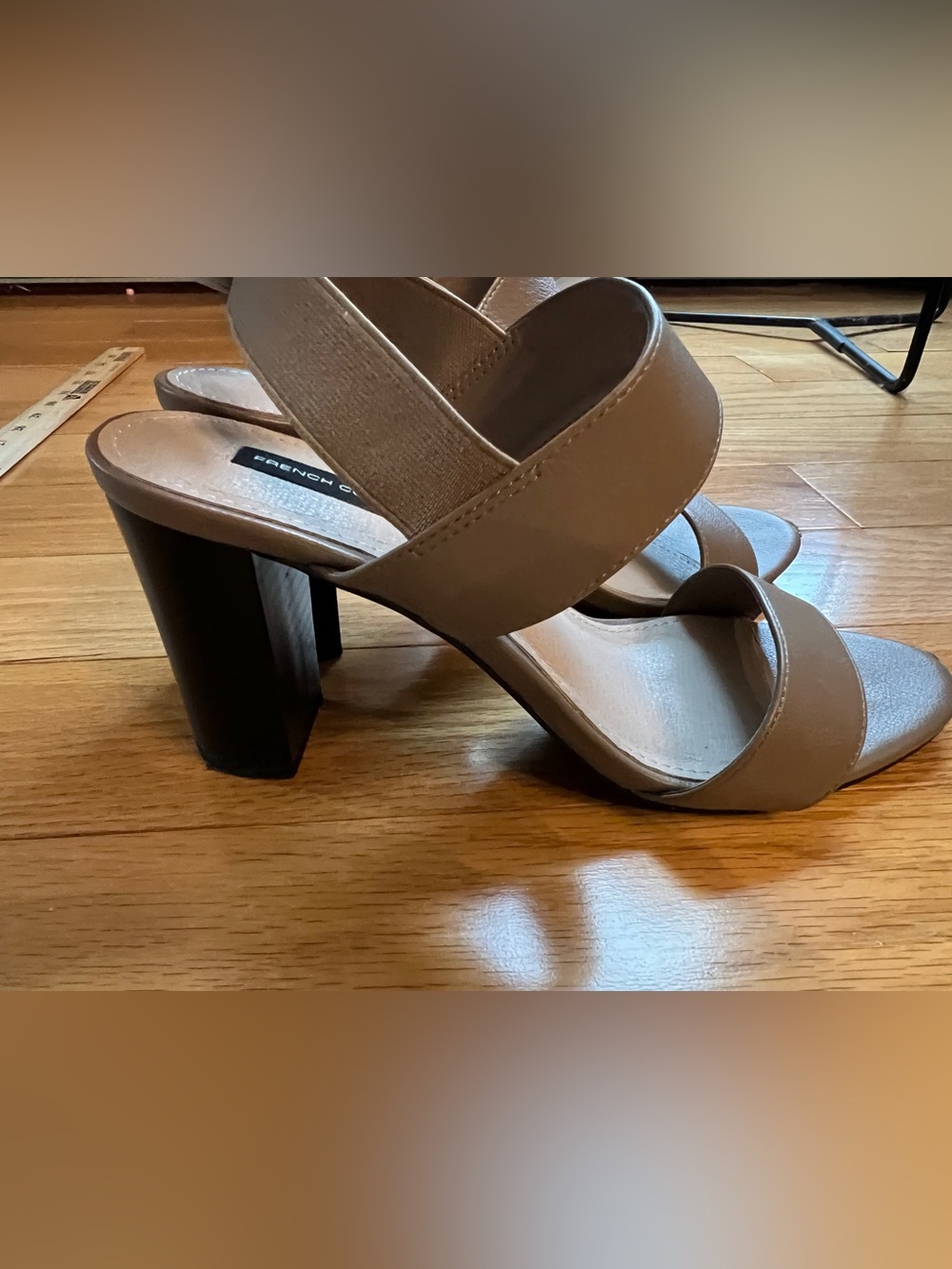 Open Toe Sandal Block Heels - Silver Gray - Size 9